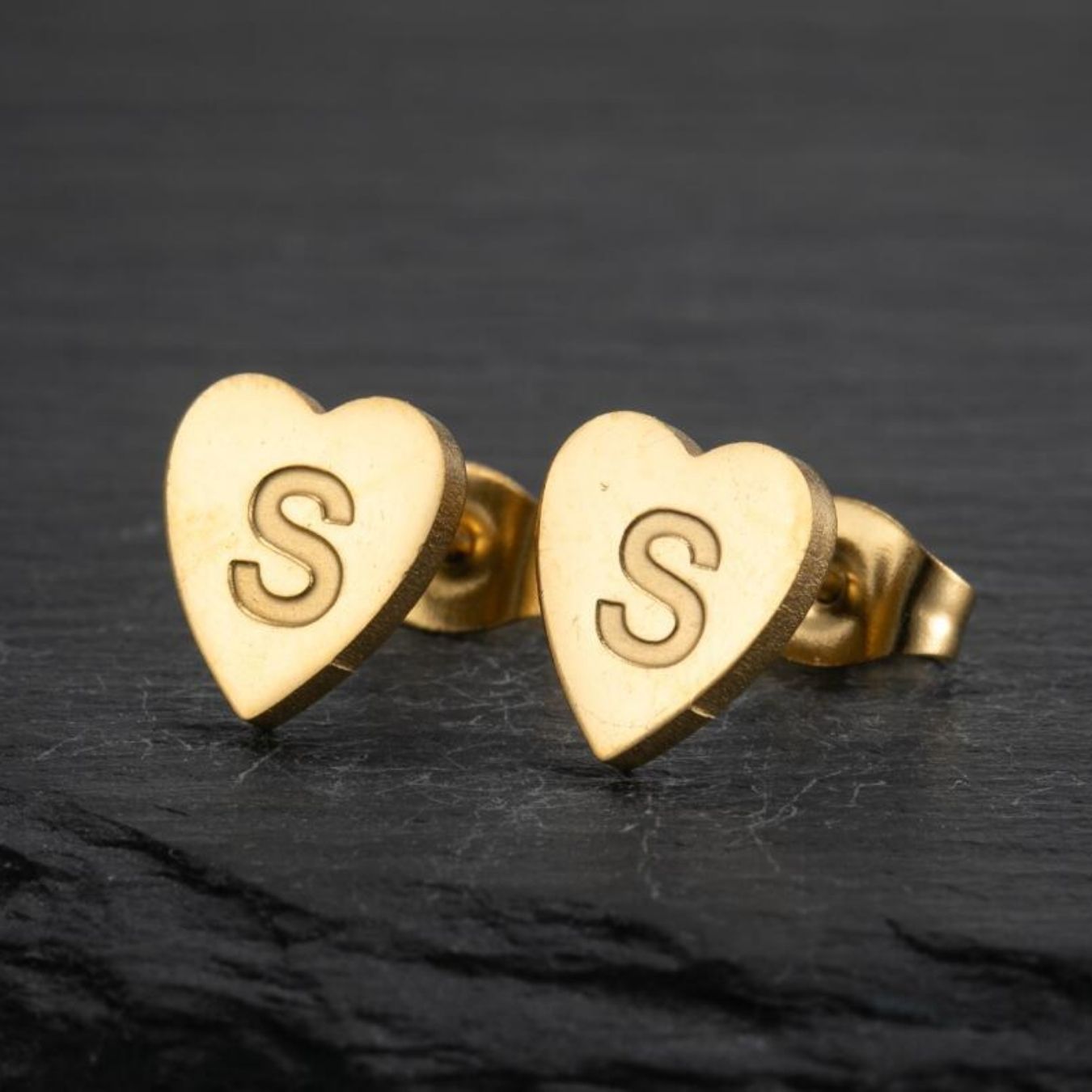 Initial Earrings "Chic Heart"