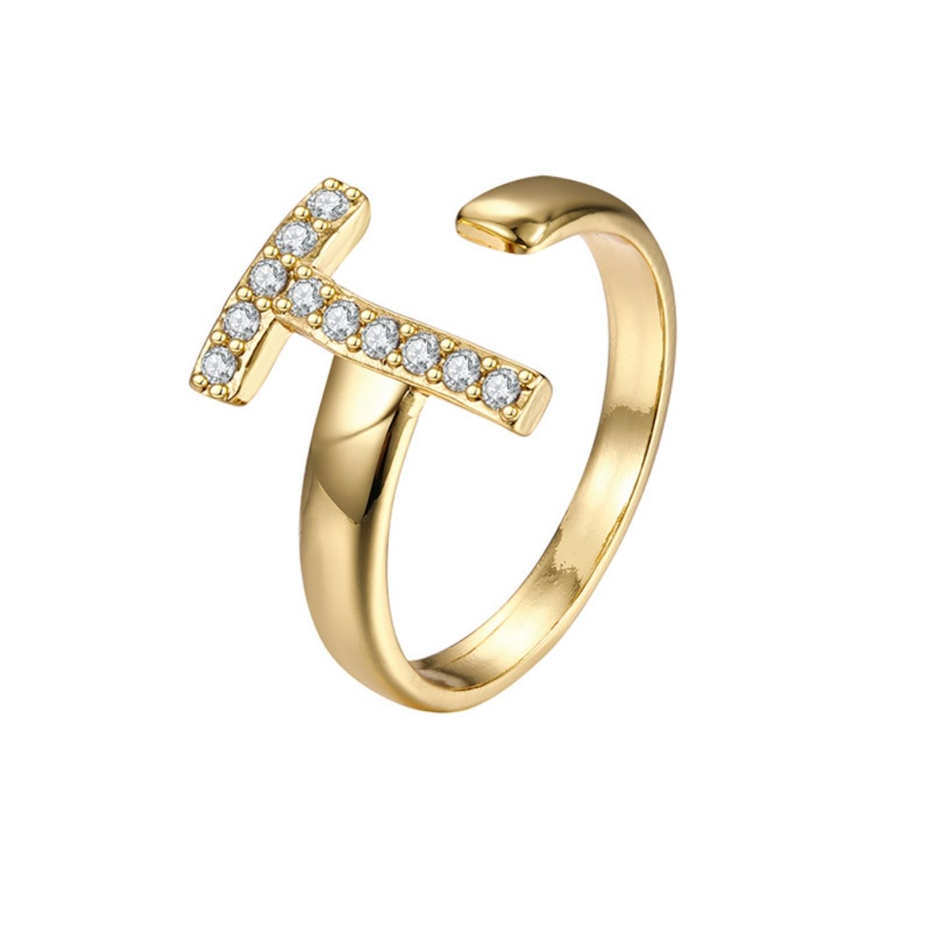Adjustable Initial Ring "Twinkle"
