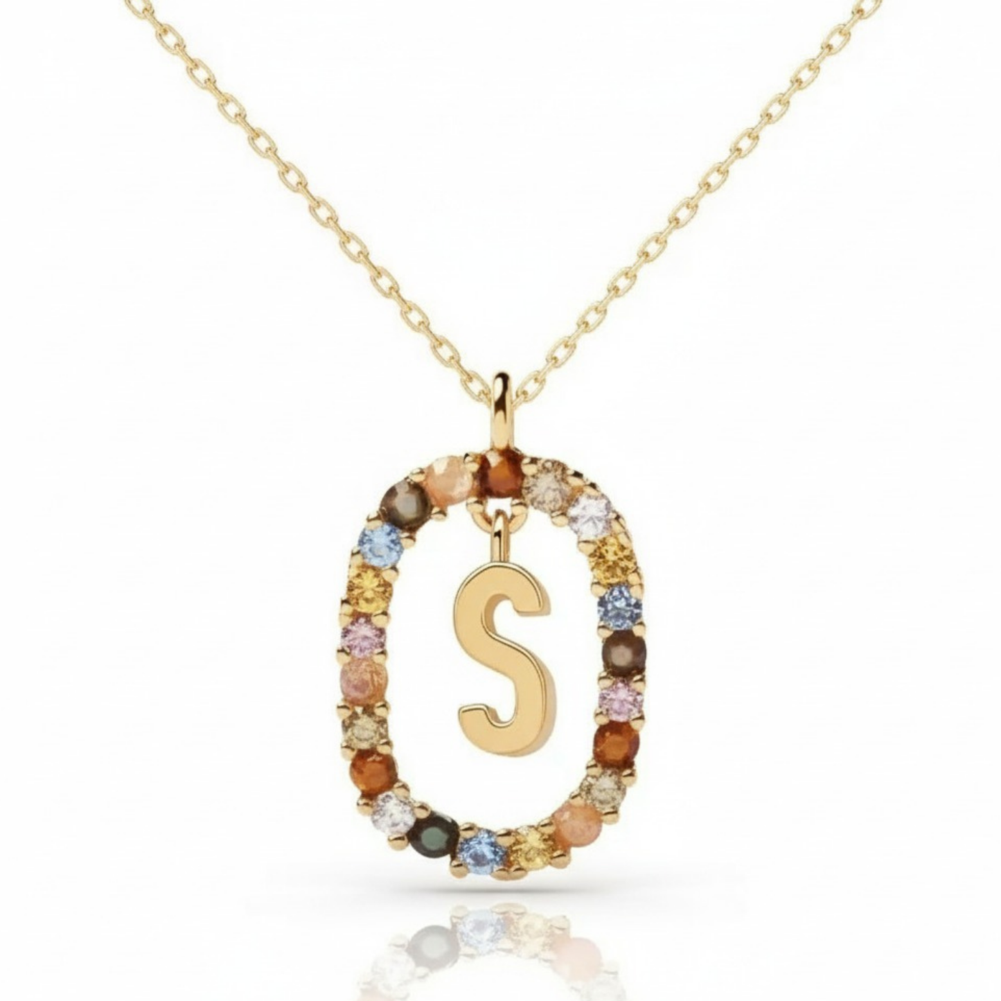 Initial Necklace "Rainbow"