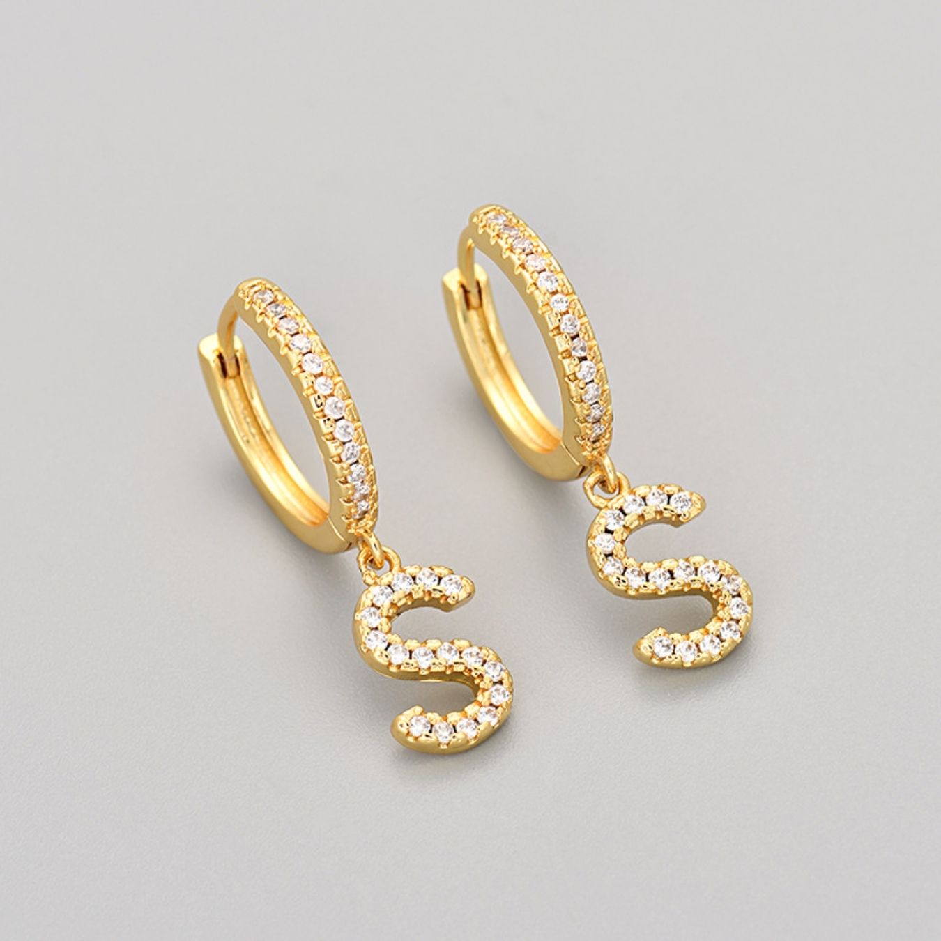 Initial Earrings "Crystal"