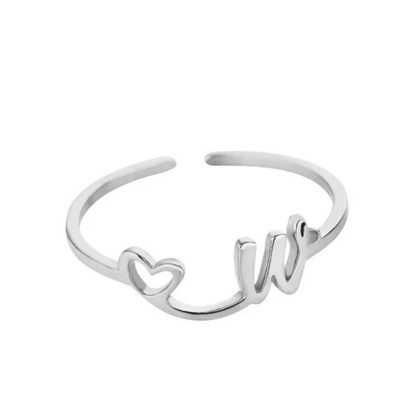 Adjustable Initial Ring "Pretty"