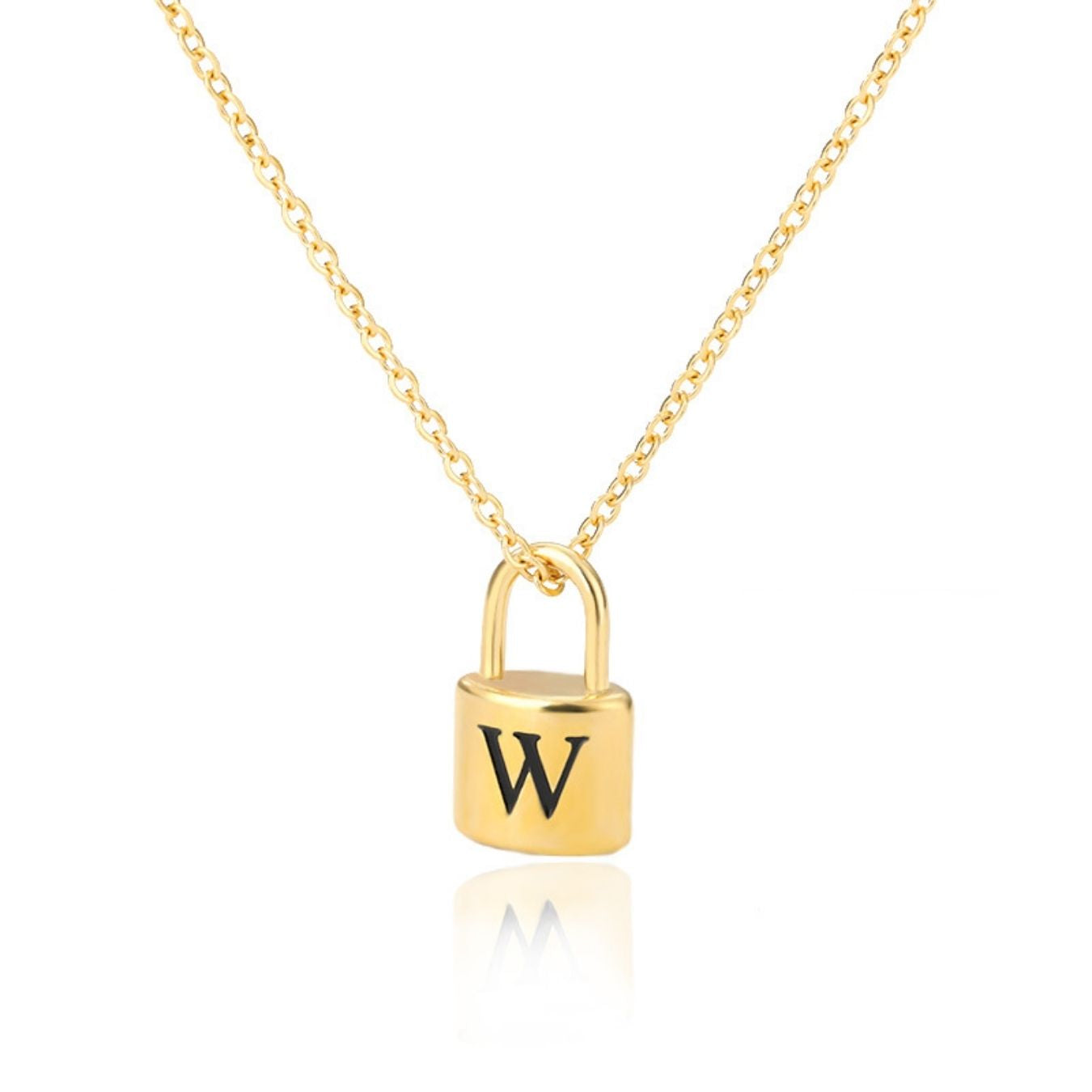 Initial Necklace "Gold Lock"