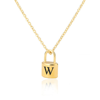 Initial Necklace "Gold Lock"