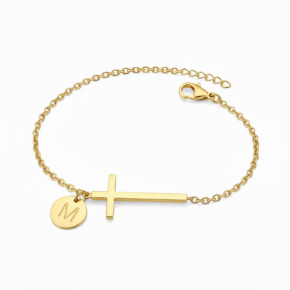 Initial Bracelet "Cross"