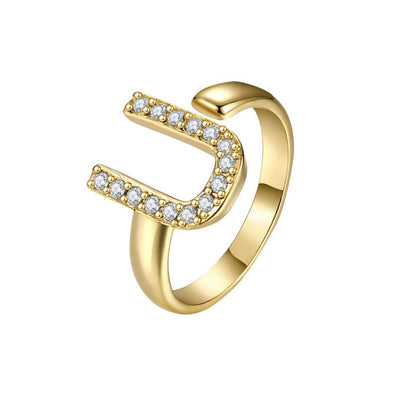 Adjustable Initial Ring "Twinkle"