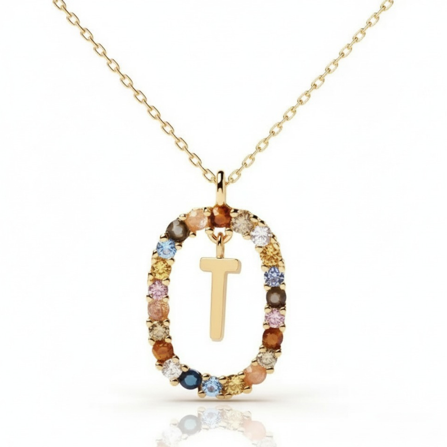 Initial Necklace "Rainbow"