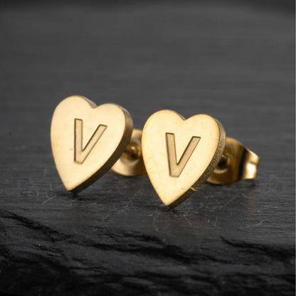 Initial Earrings "Chic Heart"