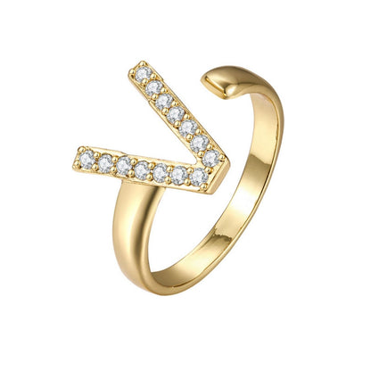 Adjustable Initial Ring "Twinkle"
