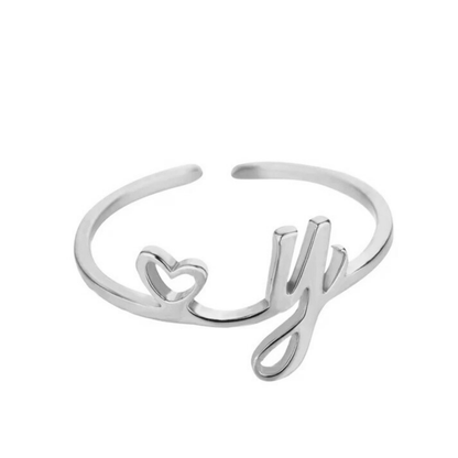 Adjustable Initial Ring "Pretty"
