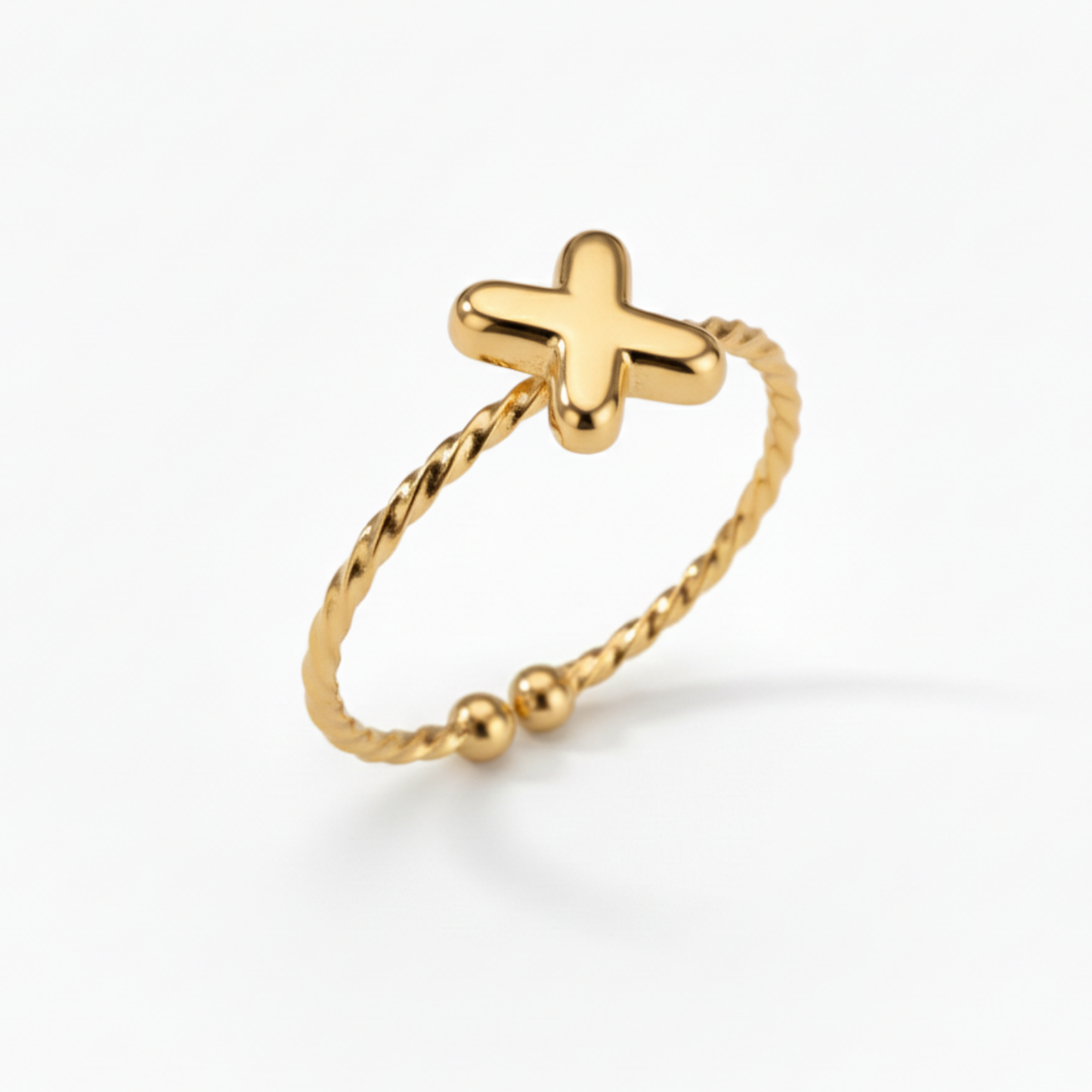 Adjustable Initial Ring "Minimalist"