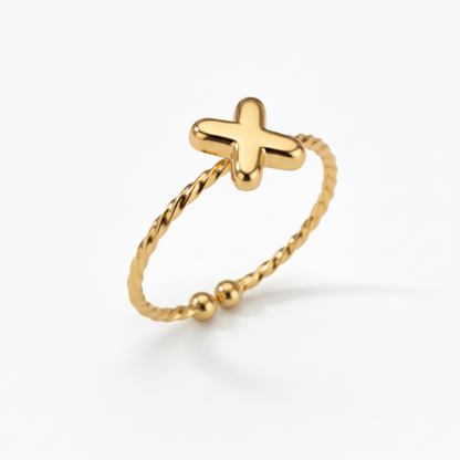Adjustable Initial Ring "Minimalist"