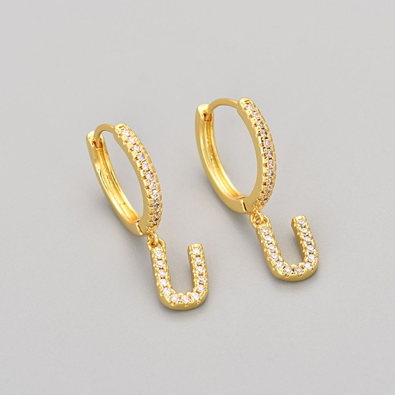 Initial Earrings "Crystal"