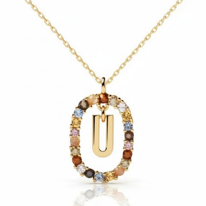 Initial Necklace "Rainbow"