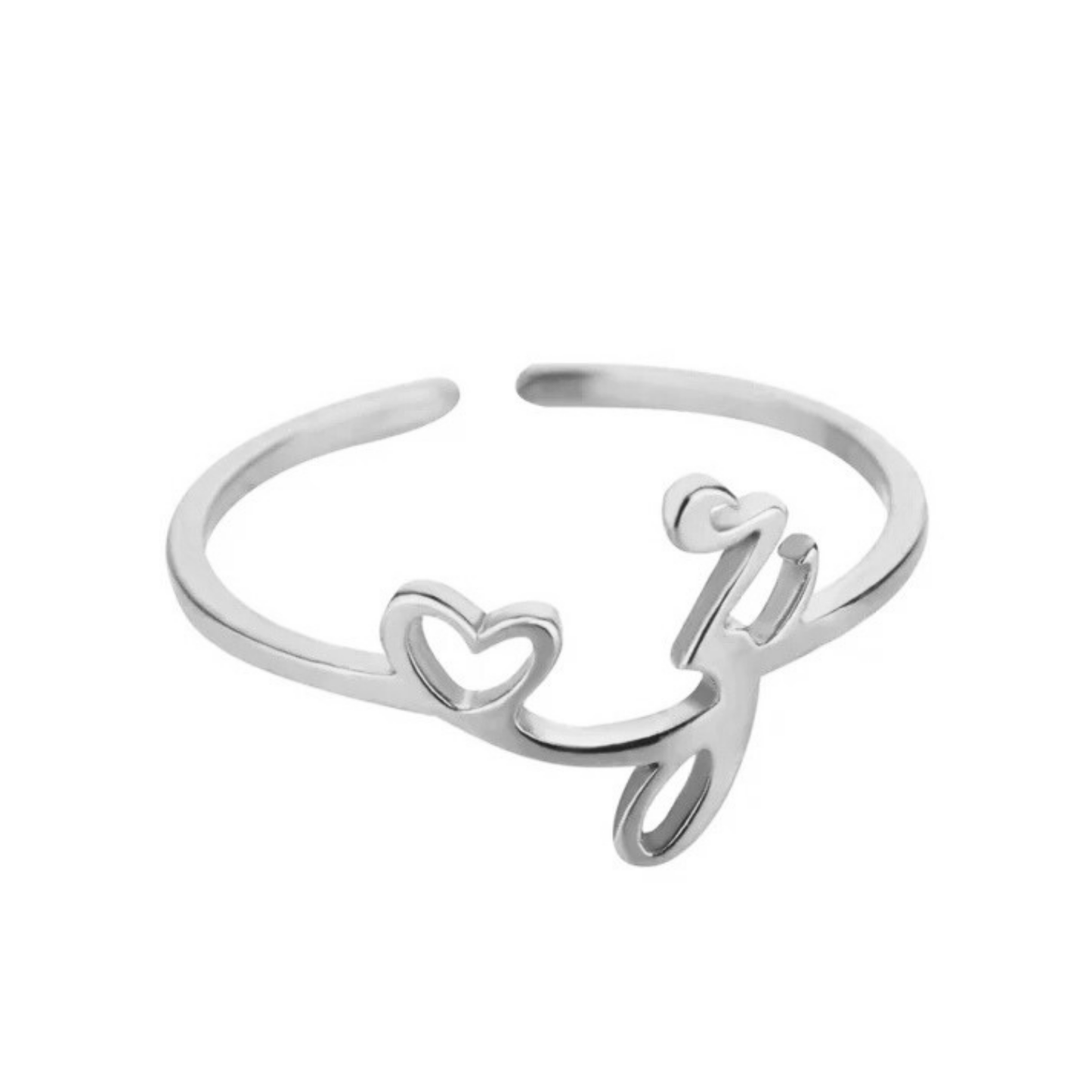 Adjustable Initial Ring "Pretty"
