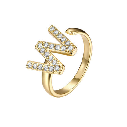 Adjustable Initial Ring "Twinkle"
