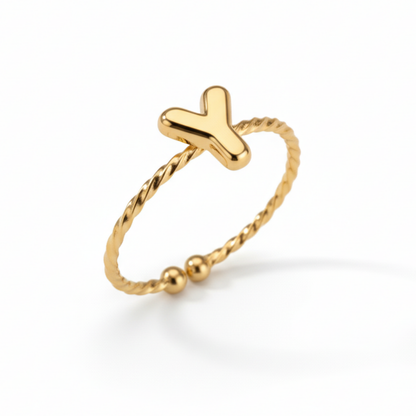 Adjustable Initial Ring "Minimalist"
