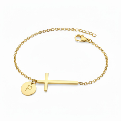 Initial Bracelet "Cross"