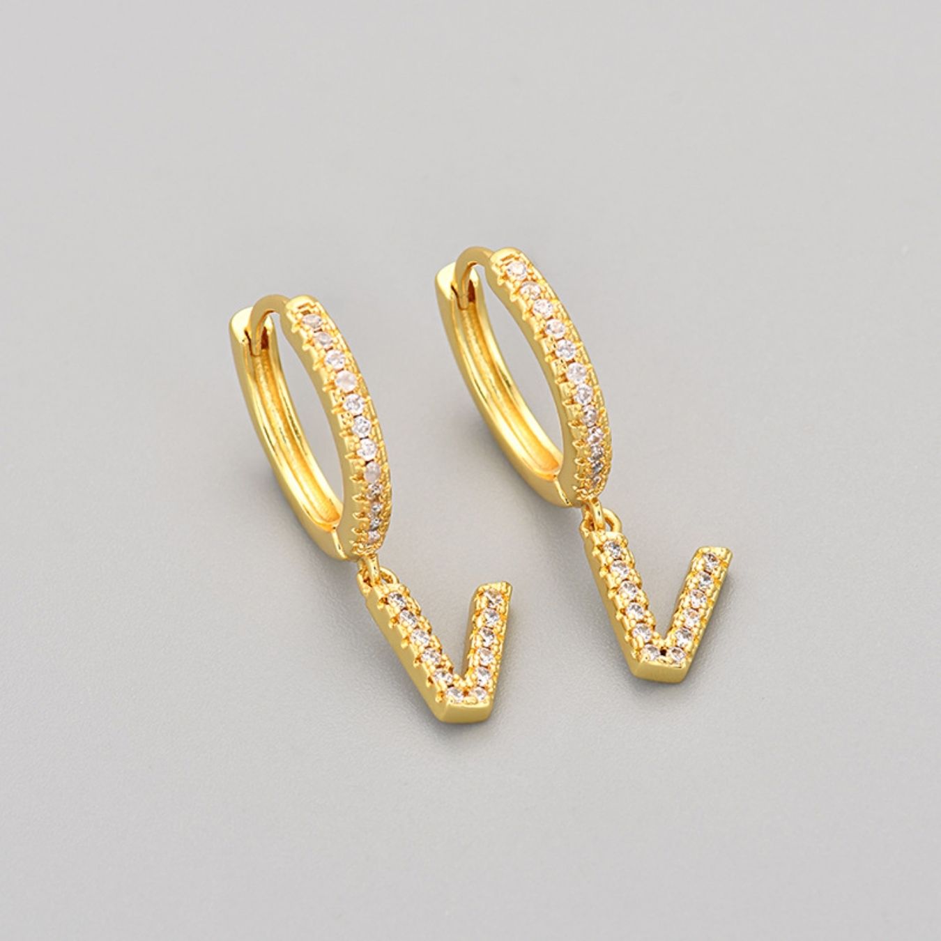 Initial Earrings "Crystal"