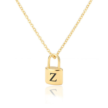 Initial Necklace "Gold Lock"