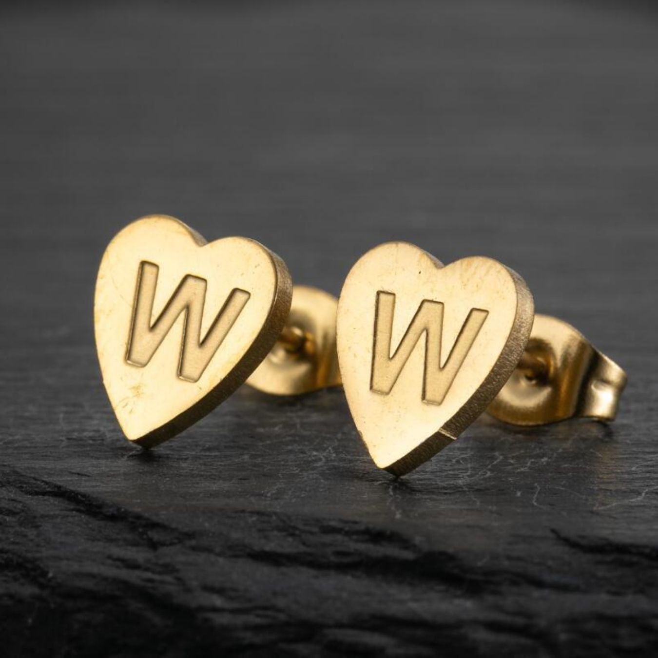 Initial Earrings "Chic Heart"