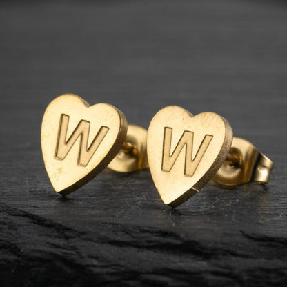 Initial Earrings "Chic Heart"
