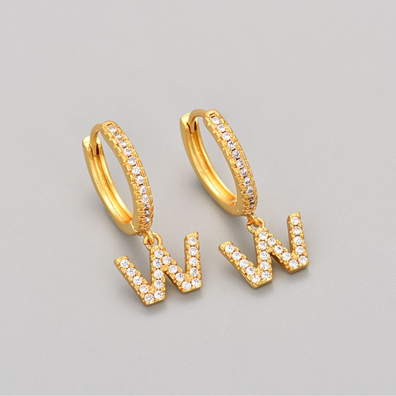 Initial Earrings "Crystal"