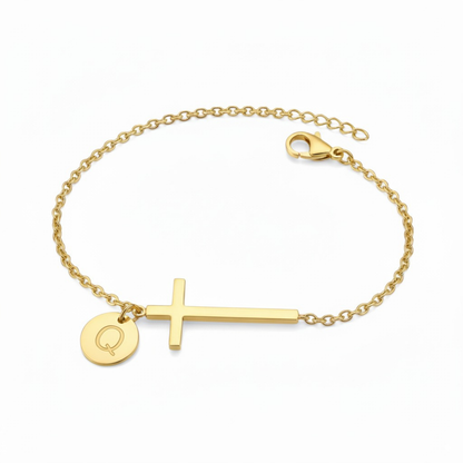 Initial Bracelet "Cross"