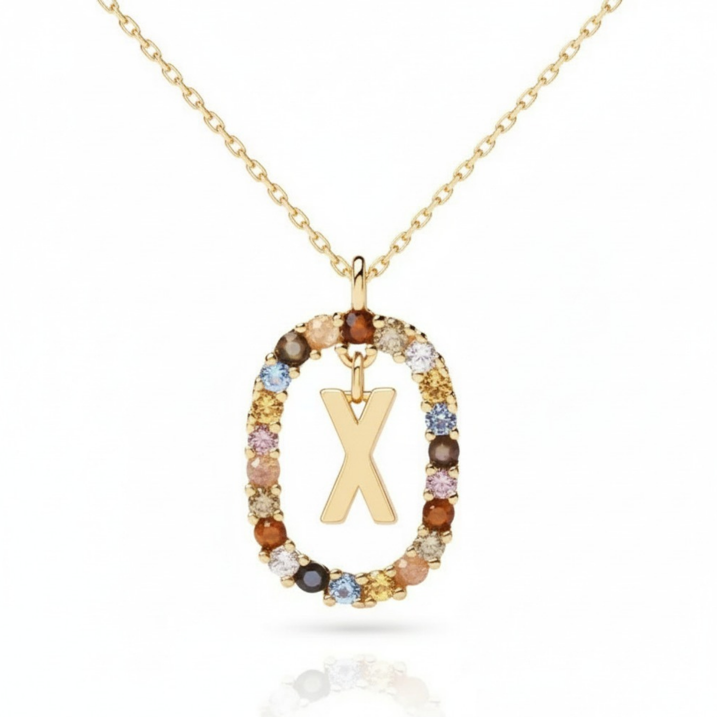 Initial Necklace "Rainbow"