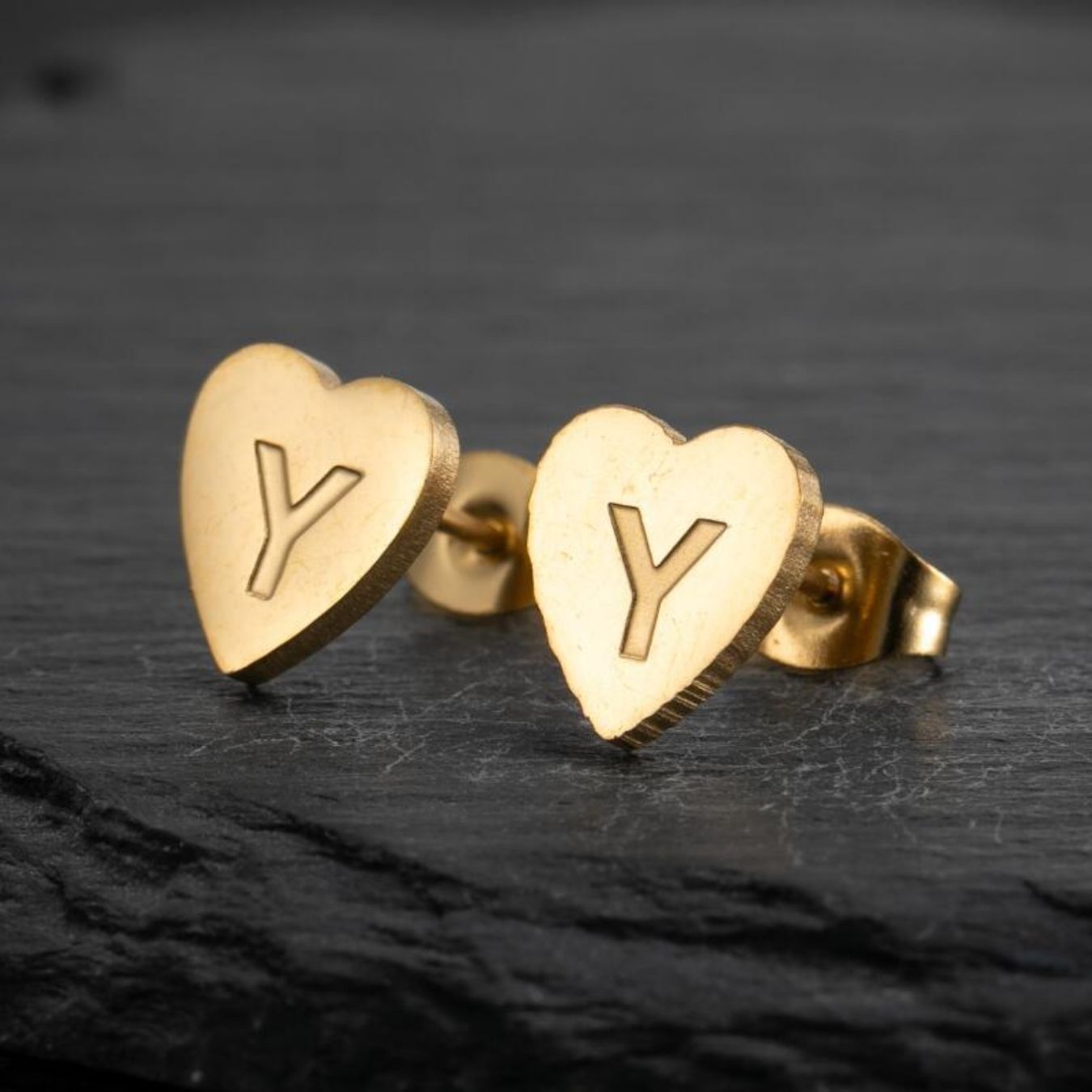 Initial Earrings "Chic Heart"