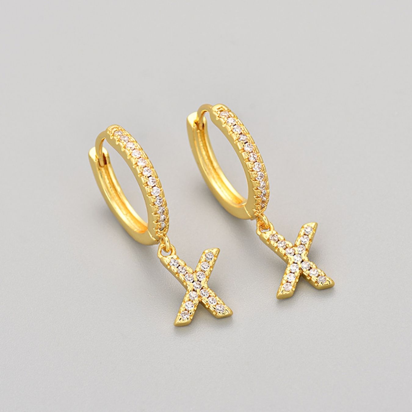 Initial Earrings "Crystal"