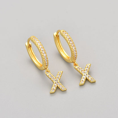 Initial Earrings "Crystal"