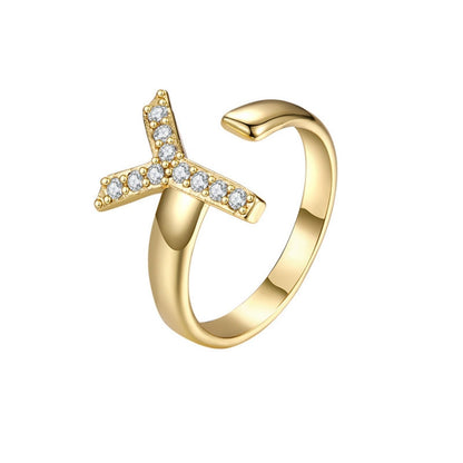 Adjustable Initial Ring "Twinkle"