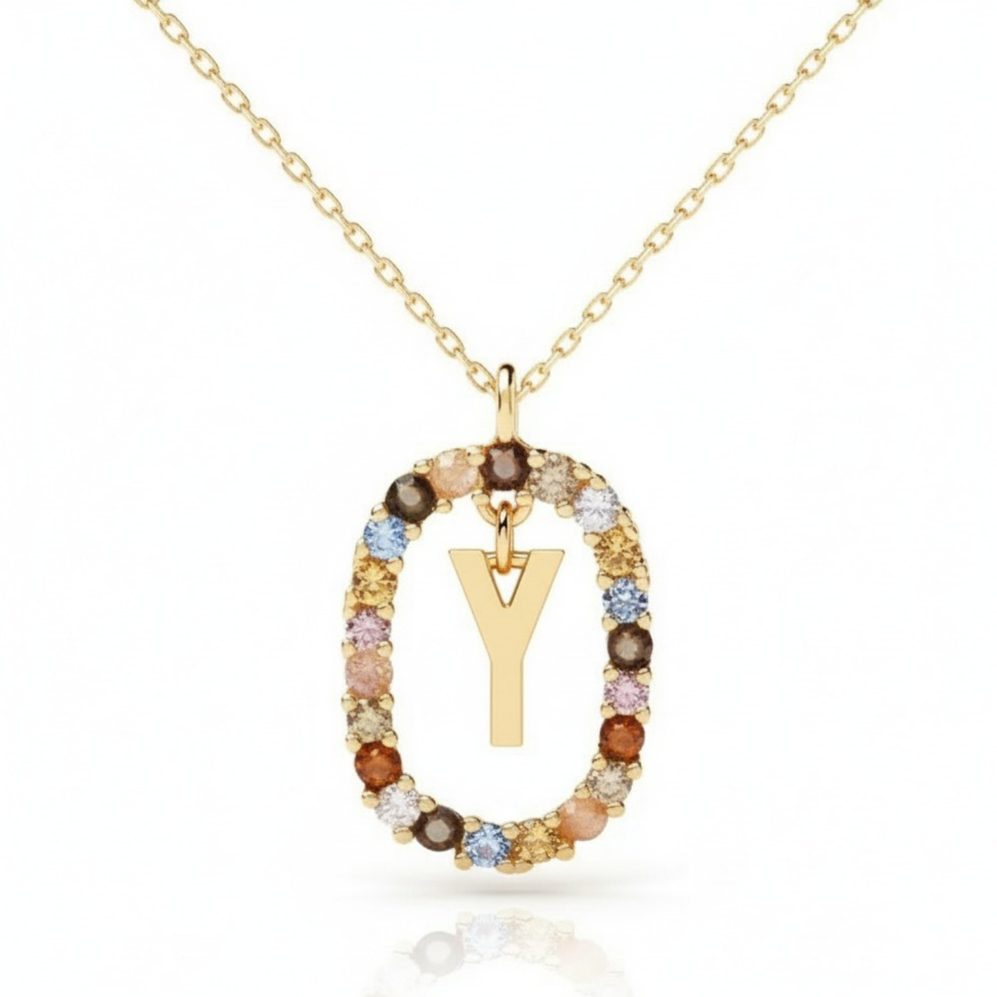 Initial Necklace "Rainbow"