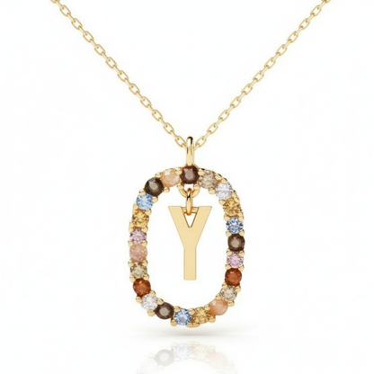 Initial Necklace "Rainbow"