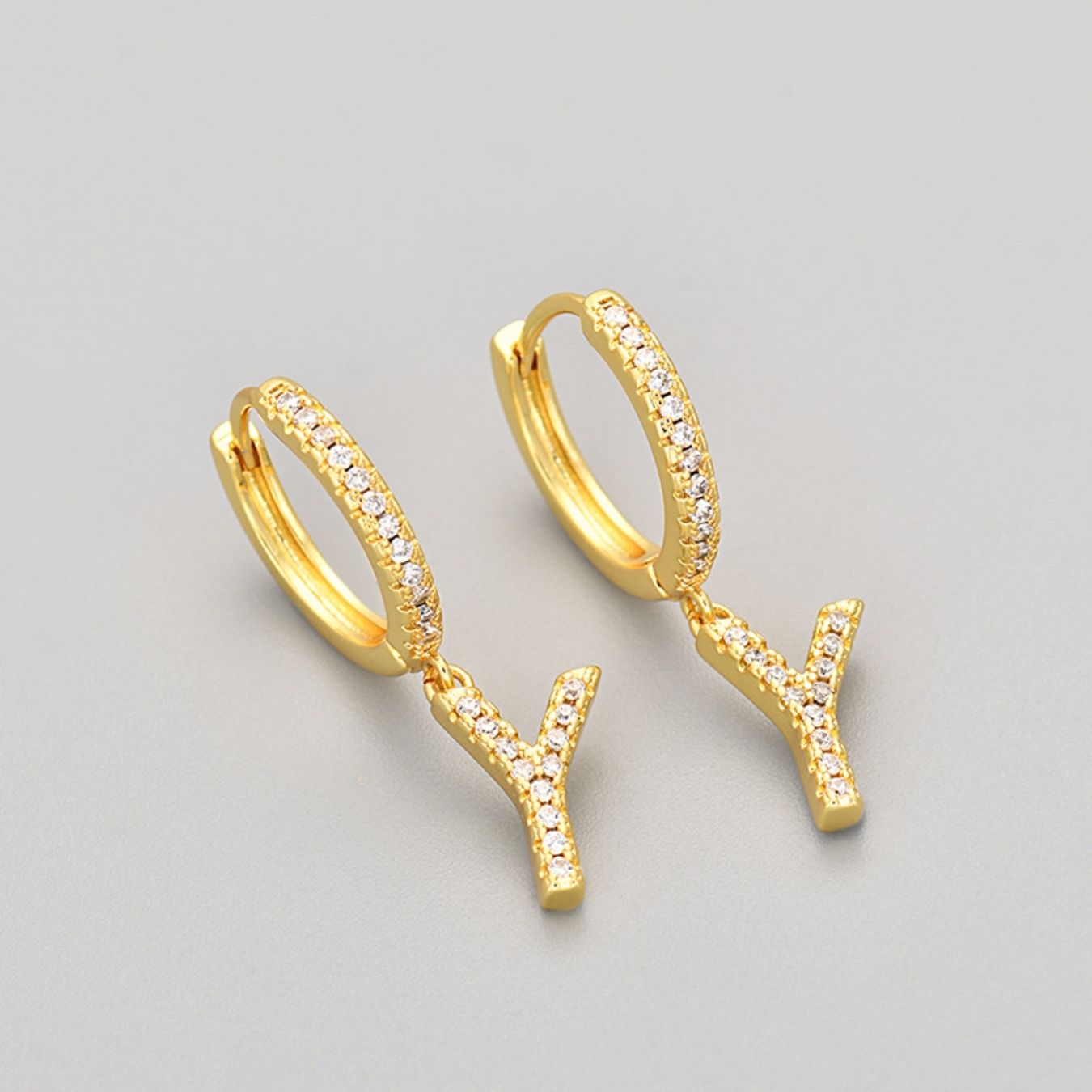 Initial Earrings "Crystal"