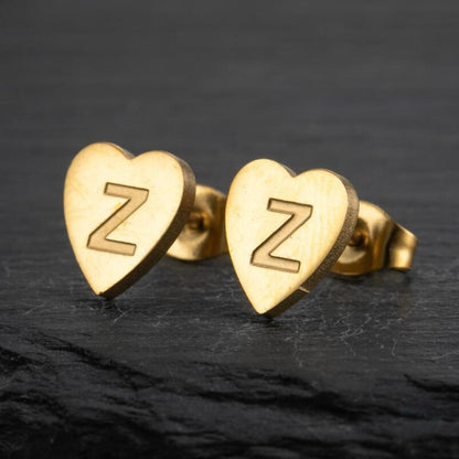 Initial Earrings "Chic Heart"