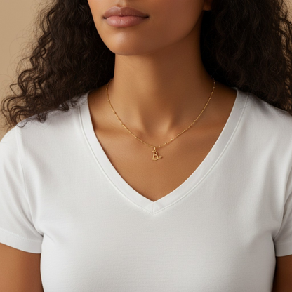 Initial Necklace "Heart Love"