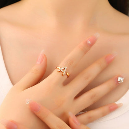 Adjustable Initial Ring "Twinkle"