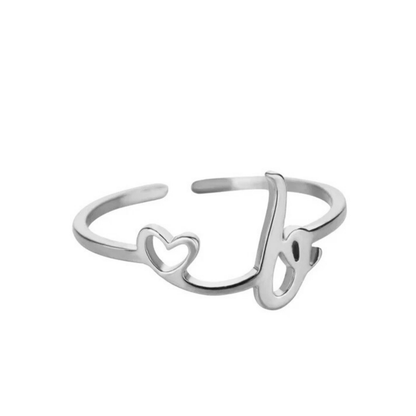 Adjustable Initial Ring "Pretty"