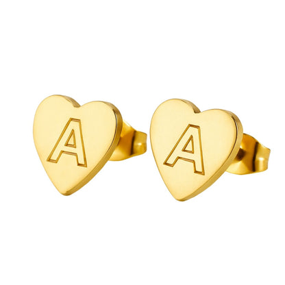 Initial Earrings "Chic Heart"