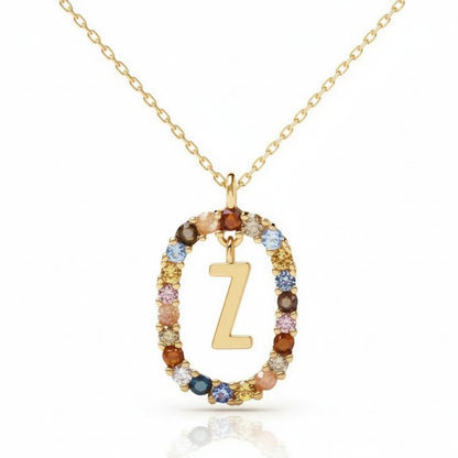 Initial Necklace "Rainbow"