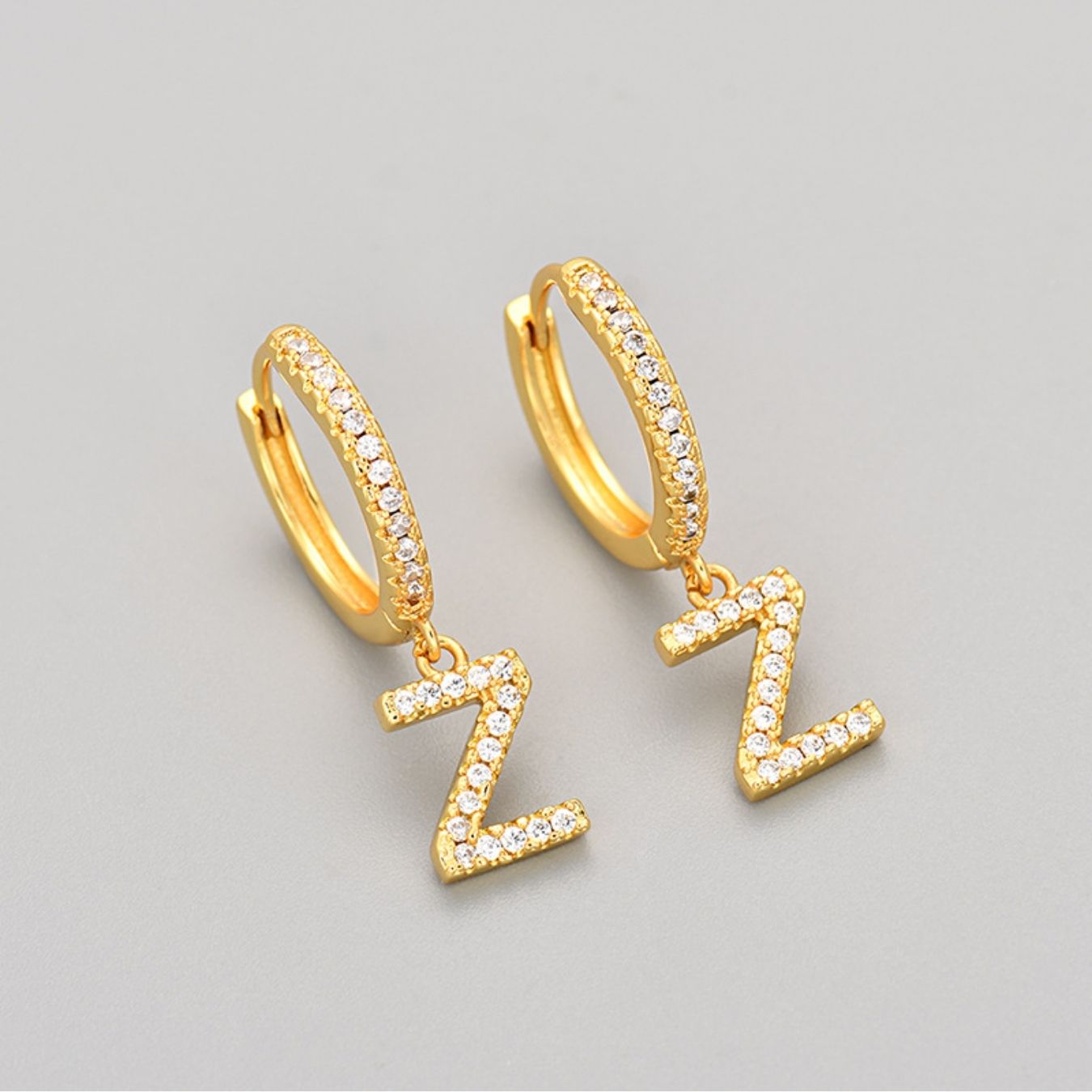 Initial Earrings "Crystal"