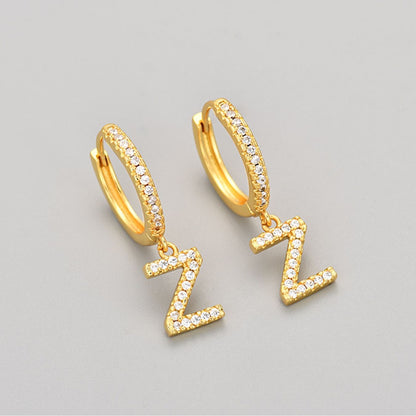 Initial Earrings "Crystal"