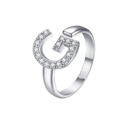 Adjustable Initial Ring "Twinkle"