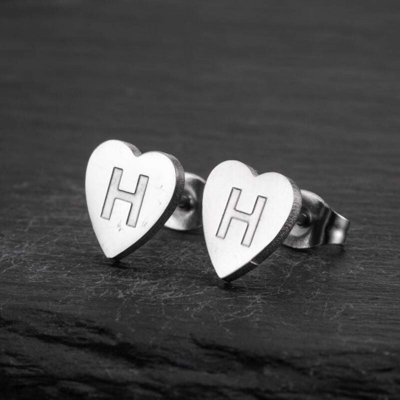 Initial Earrings "Chic Heart"