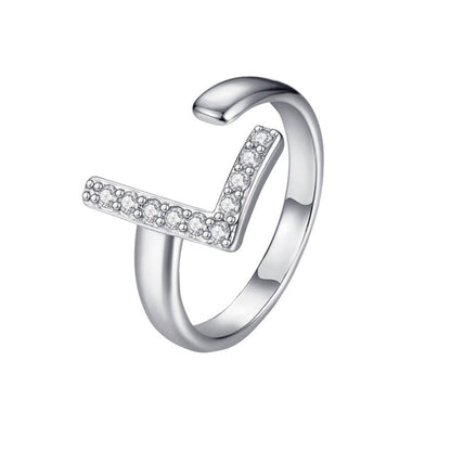 Adjustable Initial Ring "Twinkle"