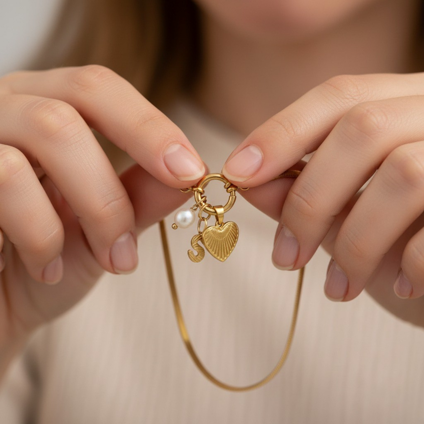Initial Necklace "Gold Memory"