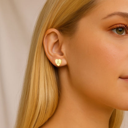 Initial Earrings "Chic Heart"
