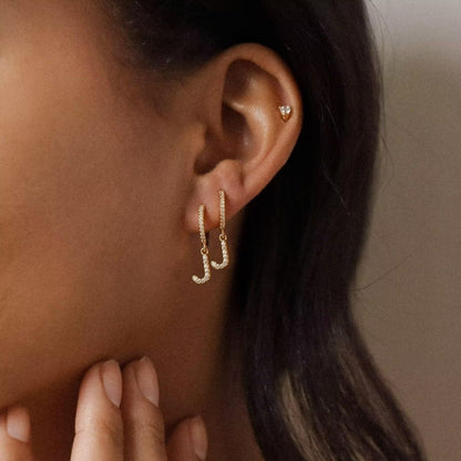 Initial Earrings "Crystal"