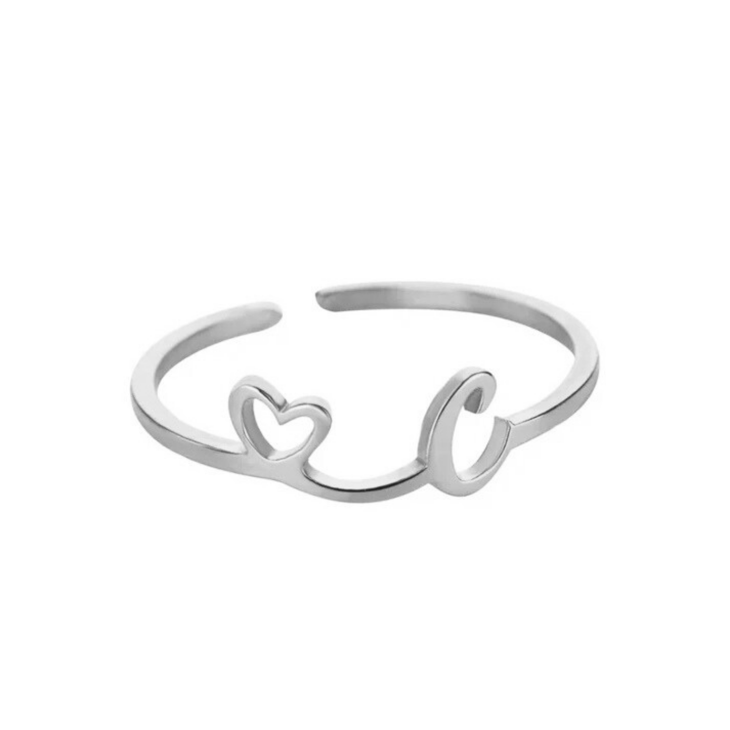 Adjustable Initial Ring "Pretty"